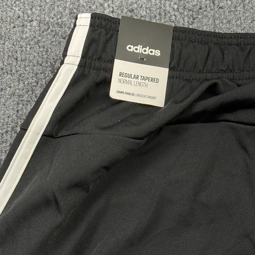 Adidas Essentials 3-Stripes Tricot Track Pants Mens M Black Tapered Jogger - Picture 8 of 14